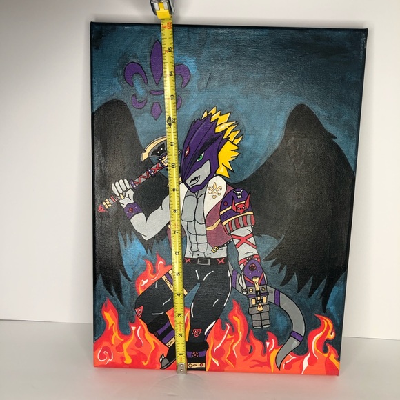 Beelzemon Original Artwork on Canvas w/ Acrylic